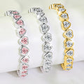 Romantic Trimmed Heart Shape 3A Zirconia Love Bracelet Copper Electroplated Gold Fashion Trendy