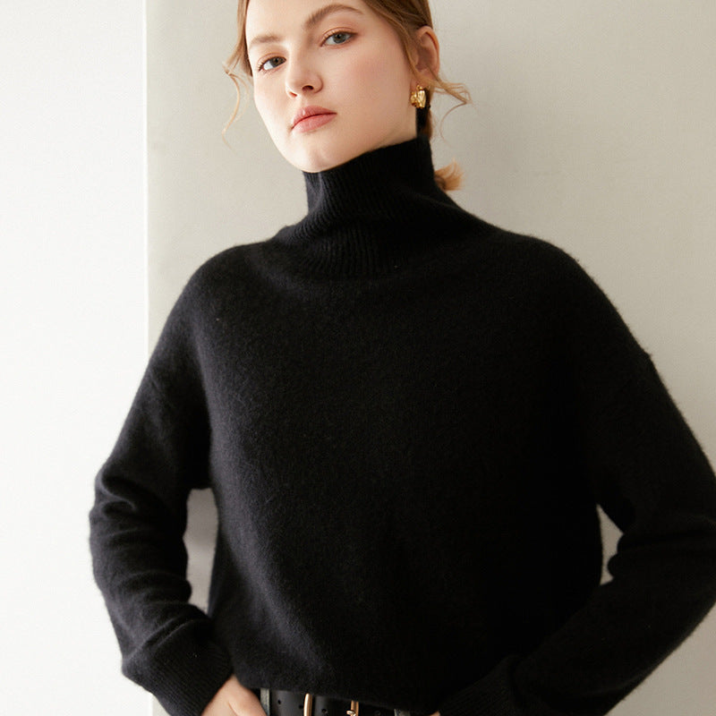 Women's thick and loose autumn and winter high neck sweater