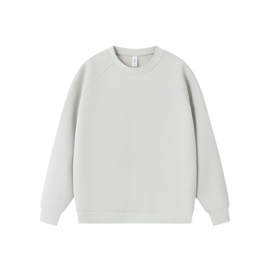 Solid color round neck pullover hoodie