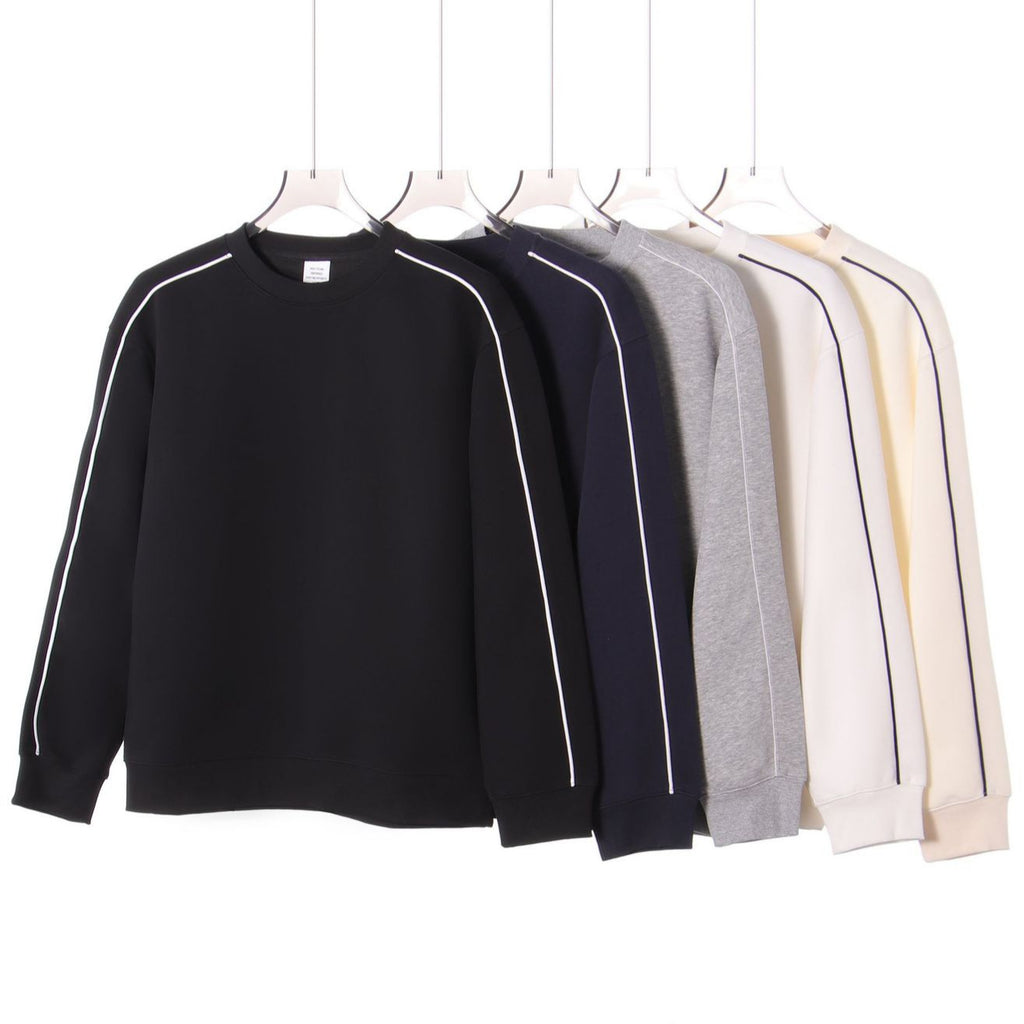 Color blocked round neck hoodie
